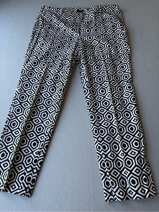 Ann Taylor Factory Pants - Ann Taylor Factory Geometric Black & White Cropped Signature Cotton Pants sz 14